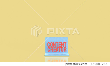 Creative Content Creator Concept Displayed On Modern Laptop Screen 3d render. Creative Content Creator Concept Displayed On Modern Laptop Screen 3d render. 139001283