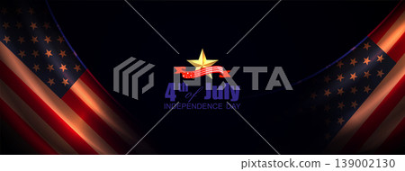 US Independence Day. Festive illustration with the silhouette of the American flag US Independence Day. Festive illustration with the silhouette of the American flag 139002130