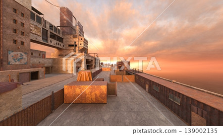 Exterior view of a factory by the sea Exterior view of a factory by the sea 139002135
