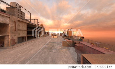 Exterior view of a factory by the sea Exterior view of a factory by the sea 139002136