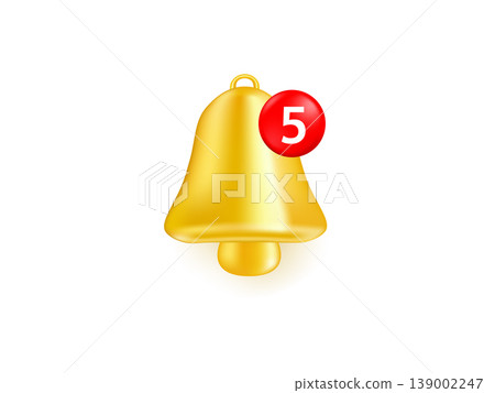 3d rendering of ringing yellow bell notification icon on transparent background 3d rendering of ringing yellow bell notification icon on transparent background 139002247