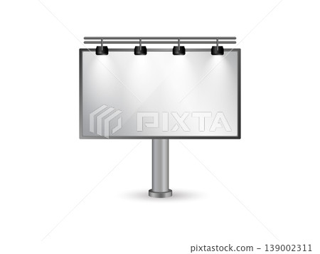 Blank outdoor billboard 3D realistic illustration for advertising mockup 139002311