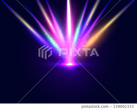 Abstract neon light rays background 139002333