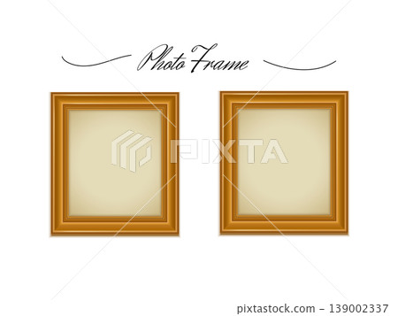 Antique gold picture frame realistic illustration 139002337