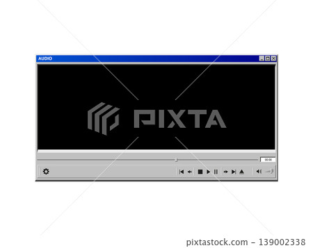 Audio player of windows 98 style. Old user interface windows Audio player of windows 98 style. Old user interface windows 139002338