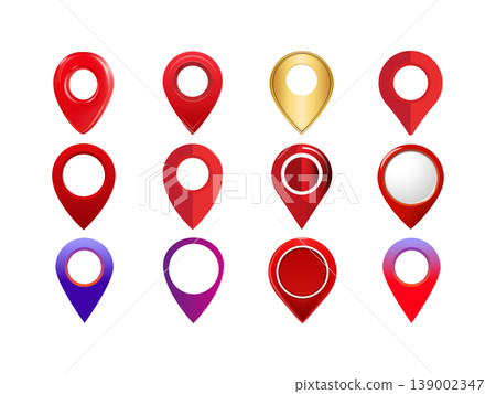 Big collection of 3d Location pin icon 139002347