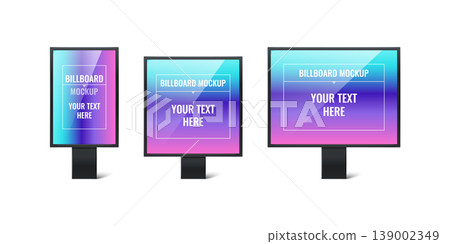 Billboard advertising light box mockup set 139002349