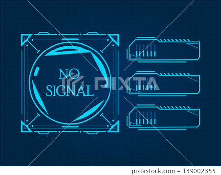 Blue futuristic infographic UI dashboard elements 139002355