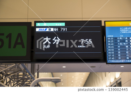 Flight departure information display Flight departure information display 139002445