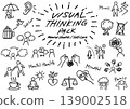 Hand-drawn line art visual thinking icon mental health set 139002518