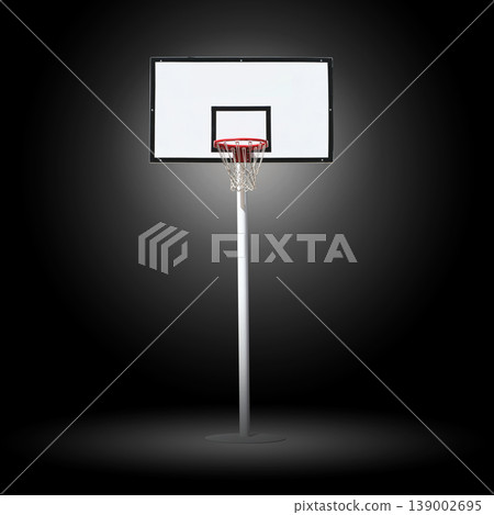 Basketball hoop on black background 139002695
