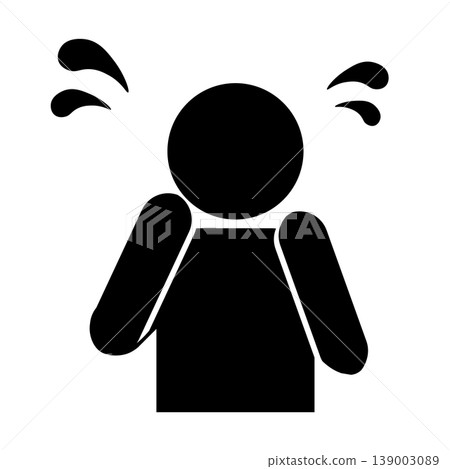 一個驚慌失措的人的單色圖標 一個驚慌失措的人的單色圖標 139003089