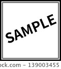 範例展示材料 | SAMPLE，大寫字母，斜體，帶邊框，白色背景 PNG 139003455