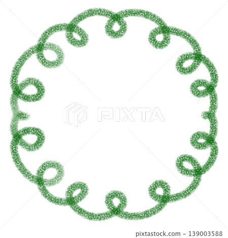 A swirling frame drawn with a green crayon. A swirling frame drawn with a green crayon. 139003588
