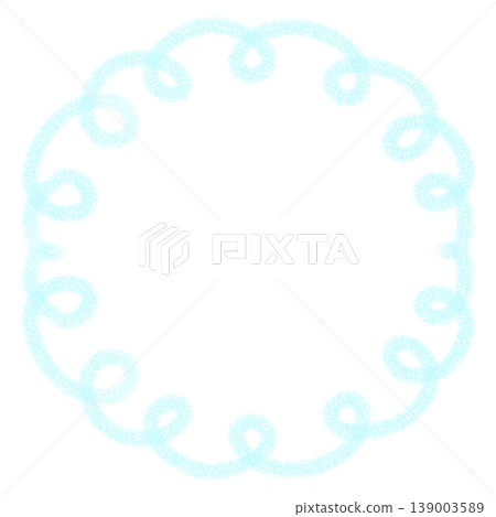 A swirling frame drawn with a light blue crayon. A swirling frame drawn with a light blue crayon. 139003589