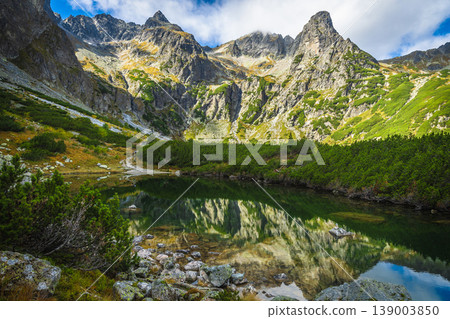 Zelene Pleso mountain lake in the High Tatras, Slovakia Zelene Pleso mountain lake in the High Tatras, Slovakia 139003850