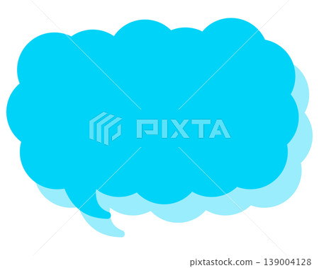 Simple color speech bubble, elongated cloud shape Simple color speech bubble, elongated cloud shape 139004128