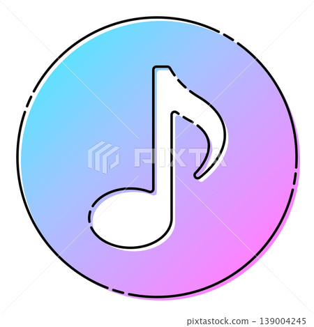 時尚的音符插圖向量圖 時尚的音符插圖向量圖 139004245