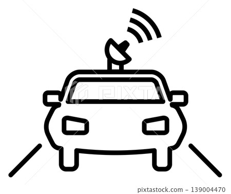 人工智慧和感測器在自動駕駛汽車和智慧出行中的應用,一個極簡線條圖標,代表自動駕駛技術。 人工智慧和感測器在自動駕駛汽車和智慧出行中的應用,一個極簡線條圖標,代表自動駕駛技術。 139004470