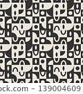Minimal Black Beige Geometric Checker Seamless Pattern Abstract Mid Century Style 139004609