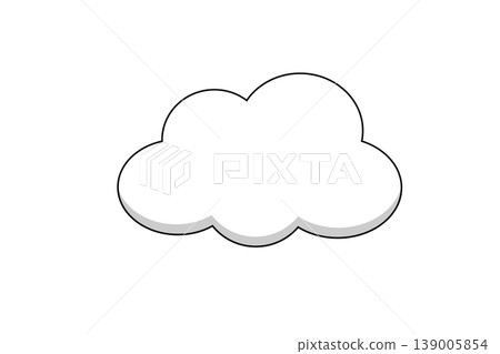 Illustration of white clouds with shading Illustration of white clouds with shading 139005854