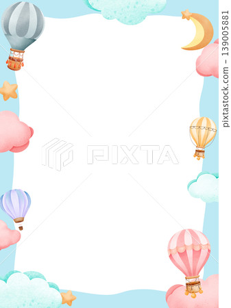 hot air balloon boder design 139005881