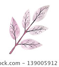 pink leaf doodle watercolor 139005912