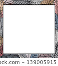leaf doodle border-frame watercolor 139005915