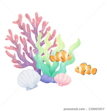 cloral reef scene illustration cloral reef scene illustration 139005957