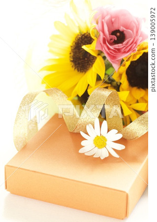 Summer flower bouquet and gift box Summer flower bouquet and gift box 139005972