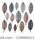 leaf doodle watercolor set 139006011