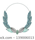 leaf doodle watercolor wreath 139006013