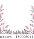 leaf doodle watercolor border-frame 139006014