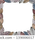 leaf doodle watercolor border-frame 139006017