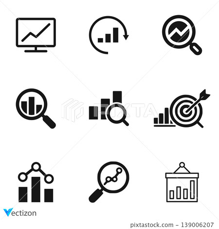 Analytics icon set multiple style collection Analytics icon set multiple style collection 139006207