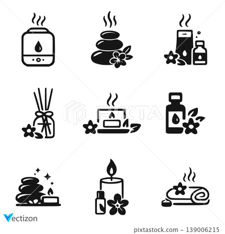 Aromatherapy Icons Set Vector Illustration Aromatherapy Icons Set Vector Illustration 139006215