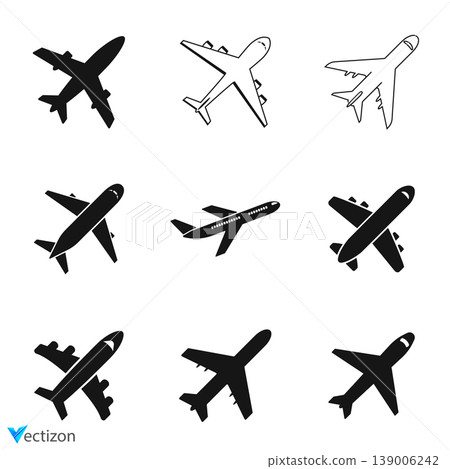 Airplane icon logo vector design Airplane icon logo vector design 139006242