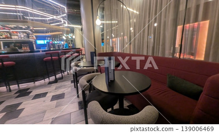 Interior view of a breakfast restaurant in a hotel in the UK Interior view of a breakfast restaurant in a hotel in the UK 139006469