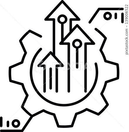 Ai automation gear arrow technology growth concept line art icon Ai automation gear arrow technology growth concept line art icon 139006522