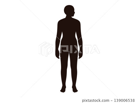 Human figure line drawing, side view, silhouette Human figure line drawing, side view, silhouette 139006538