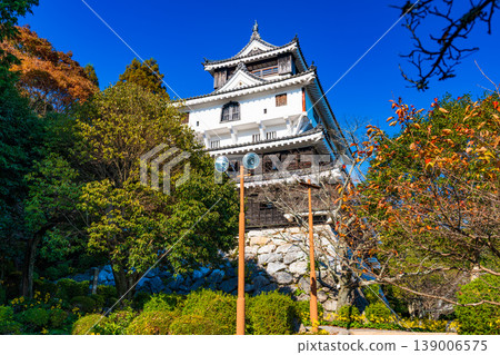 [Japan's Top 100 Castles] Late Autumn Scenery of Iwakuni Castle: Reconstructed Keep 1, Iwakuni City, Yamaguchi Prefecture 139006575