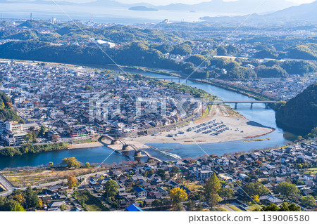 [Japan's Top 100 Castles] Late Autumn Scenery at Iwakuni Castle: View of Iwakuni City from the Reconstructed Keep (Part 2) - Iwakuni City, Yamaguchi Prefecture 139006580