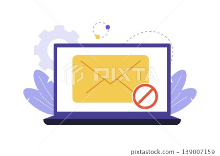 Illustration of Blacklisted Email Address and Blocked Message Illustration of Blacklisted Email Address and Blocked Message 139007159