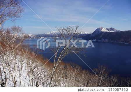 Lake Mashu on a clear winter day Lake Mashu on a clear winter day 139007530