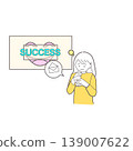 圖解：一位女士正在查看智慧型手機上的成功通知。 139007622