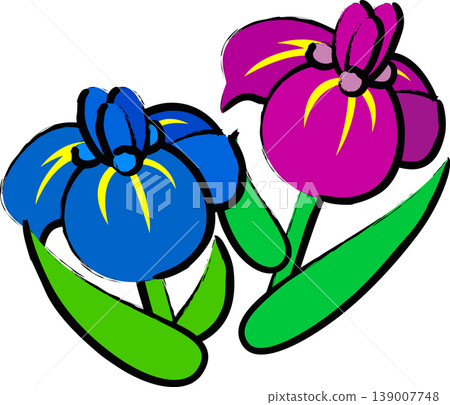 Children's Day (Tango no Sekku), Iris Flowers, Brushstrokes 139007748