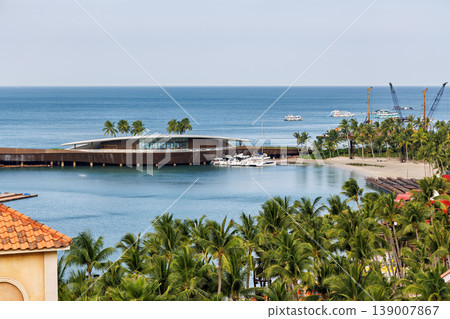 Phu Quoc, Vietnam - January 3 2026: Modern Marina Pier with Yachts and Glass Pavilion 139007867