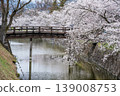 Bridge over the moat and cherry blossoms 139008753