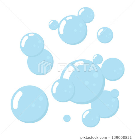 Soap foam bubbles, oxygen bubbles, water bubbles, vector design elements isolated. Air bubbles flat icon isolated on white background. Soap foam bubbles, oxygen bubbles, water bubbles, vector design elements isolated. Air bubbles flat icon isolated on white background. 139008831