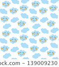 Playful smiling cloud pattern ideal for kids fabric 139009230